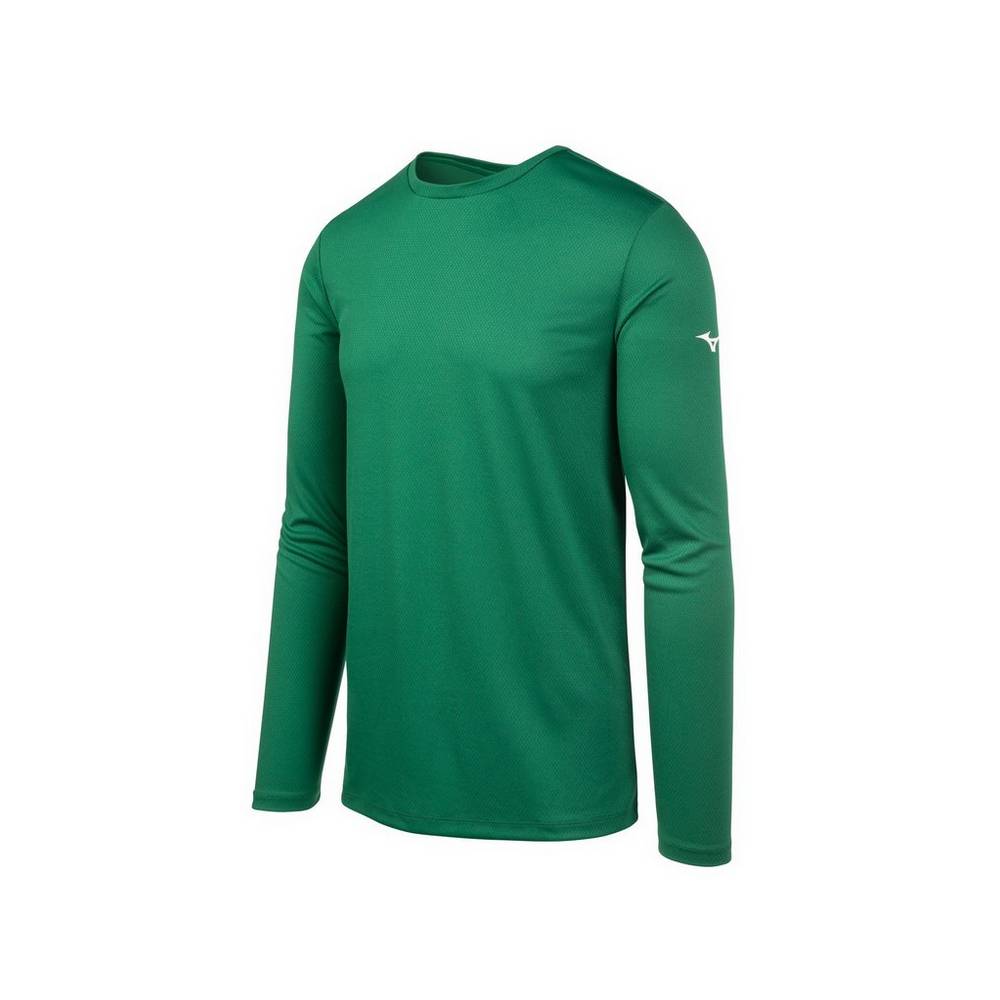 Panske Tričko Mizuno Long Sleeve Zelene Vypredaj KGJZ03527